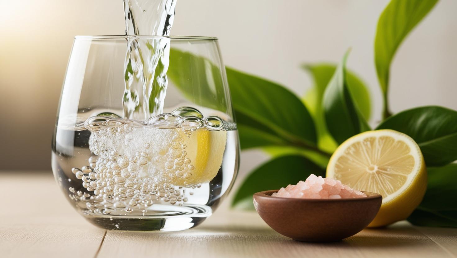lemon water pink salt